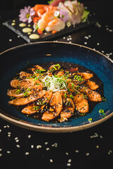 Perfect Sushi Japanese Asian Seafood Food Dish Menu Gourmet Restaurant Chef on Dark Background