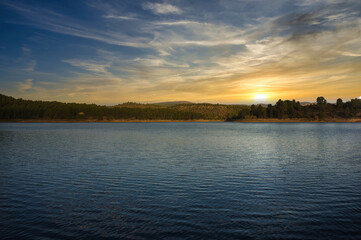 The reservoir of the sichar in a calm dawn