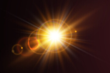 Vector transparent sunlight special lens flare light effect