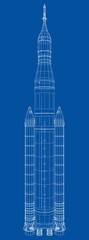 Fototapeta premium Space rocket concept outline