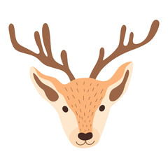 Deer head on a white background. vector illustration.