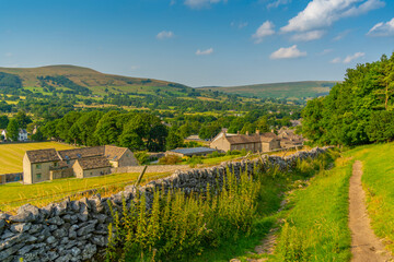 View of Castleton village in the Hope Valley, Peak District National Park, Derbyshire
