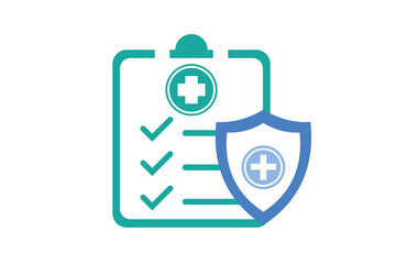 Medical insurance, health care policy, shield with cross on white background for website, application, printing, document, poster design, etc. vector EPS10