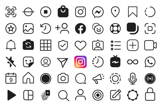 Set of Instagram icons for social media. Vector illustration