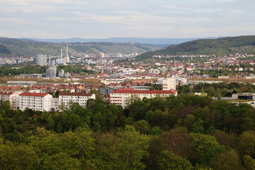 Fototapeta na wymiar The view of Stuttgart from Killesberg park