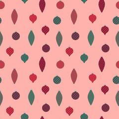 Christmas and new year seamless pattern with christmas toys.