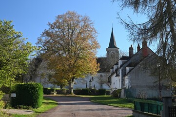 Fototapeta na wymiar View of a quiet village in the Loire Valley