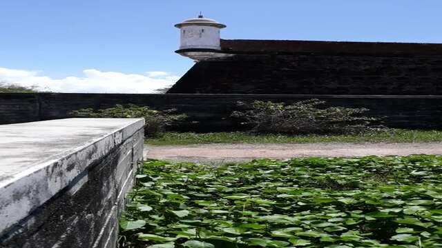 Frontal image of part of the Fortress of S&atilde;o Jos&eacute; de Macap&aacute;, located in the capital of the State of Amap&aacute; (Brazil). 