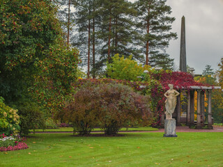 Sightseeings and the outstanding architecture of Saint Petersburg. The Garden in Tsarskoye Selo....
