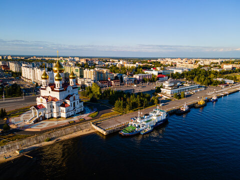 Aerial of the Cathedral of the Archangel, Arkhangelsk