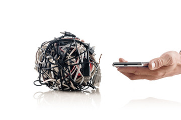 Modern mobile wireless technology solving problem of tangle cables