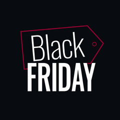 Naklejka premium black friday descont red tag horizontal promotional social media