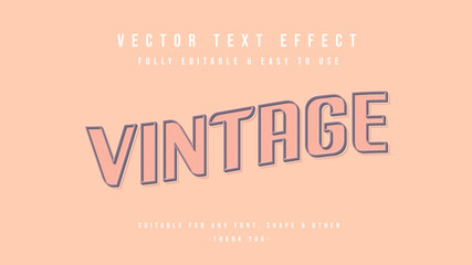 Vintage retro vector text effect fully editable and easy to use