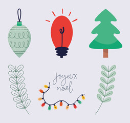 christmas decorations and leaves