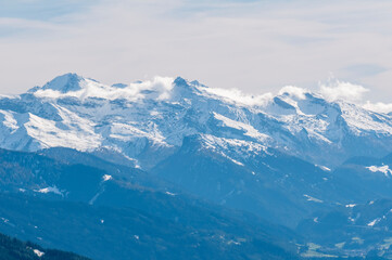 Fototapeta na wymiar Austrian Alps near Innsbruck, Tyrol, Austria on October 18, 2012.