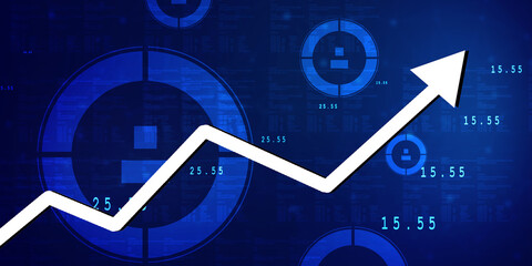 2d rendering Stock market online business concept. business Graph 