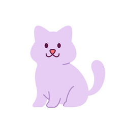 Fototapeta premium Cute cartoon sitting cat vector illustration