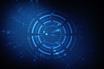 2d illustration Abstract futuristic electronic circuit technology background
