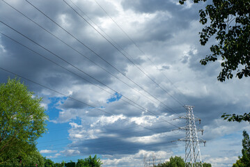 power lines and sky