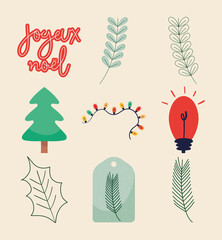 joyeux noel icon set