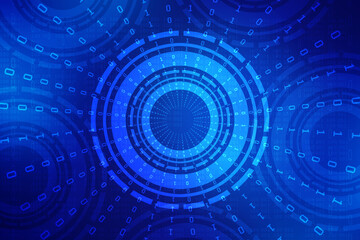 2d illustration abstract digital binary data on computer screen