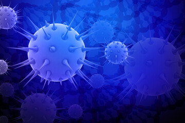 3d rendering Virus bacteria cells background