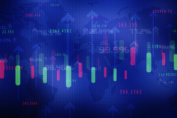 2d rendering Stock market online business concept. business Graph 