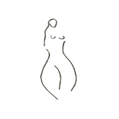 silhouette of a woman line art illustration 