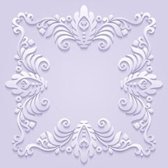 Abstract vector ornamental nature vintage frame.