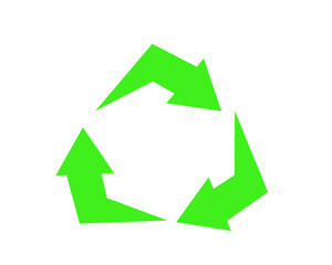recycle symbol on green background