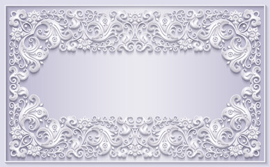Abstract vector ornamental nature vintage frame.