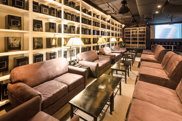 Interior of a hotel restaurant.