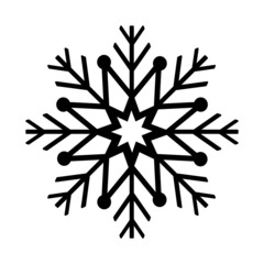 Snowflake Icon. Flat logo of snowflake isolated on white background. New Year and winter symbol. Vector illustration.
