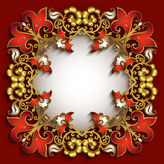 Abstract vector ornamental nature color vintage frame.