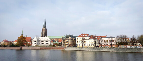 Panorama starego miasta. Wrocław, Polska