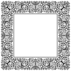 Floral hand drawn vector vintage border.