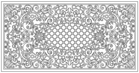 Vector abstract decorative line art ethnic ornamental background.
