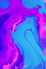 Abstract pink marble background. Multicolored spots of acrylic paint, flowing freely and creating an interesting pattern. Bright color. Background for the cover of a book, laptop.