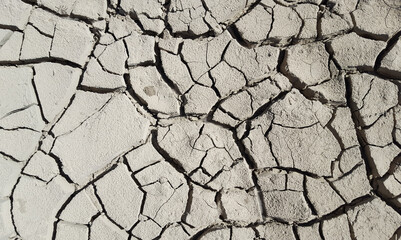 Cracks on dry land in the hot weather - Texture