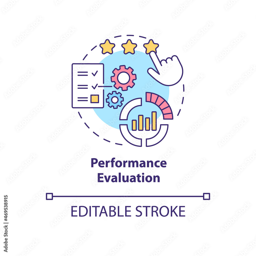 Wall mural performance evaluation concept icon. employee working result measurement. staff productivity apprais