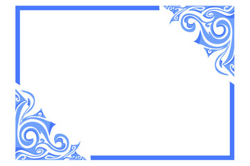 Blue Ornament Border Vector
