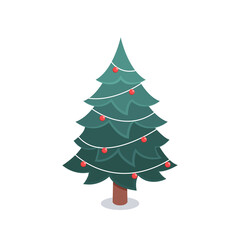 Christmas tree vector. Christmas tree on white background. free space for text.