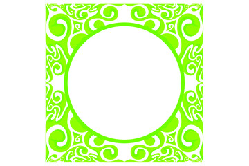 Green Swirl Ornament Border Vector