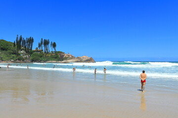 People having fun on the beach