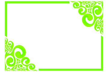 Green Swirl Ornament Border Vector