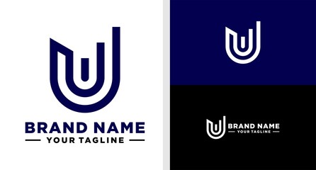 LETTER U LOGO BUILDING CHART INVESTMENT EDITABLE © famstudio