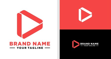 PLAY BUTTON LOGO TRIANGLE UNUSUAL EDITABLE