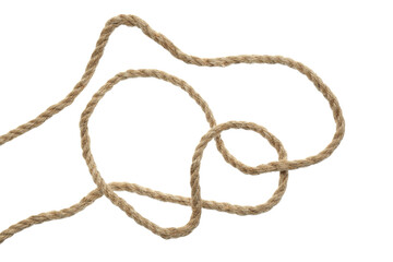 Hemp rope with loop on white background
