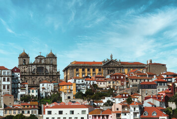 Fototapeta na wymiar Panoramic view of São Bento da Vitoria Monastery and Portuguese Centre of Photography. Oporto,Portugal.