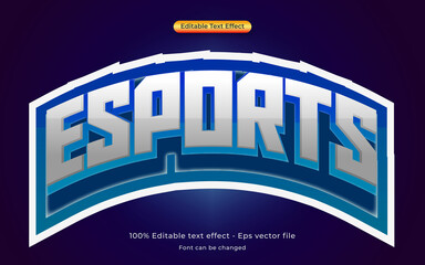 E-sport E gaming 3d text effect. sports cartoon logo 3d style vector text effect template .